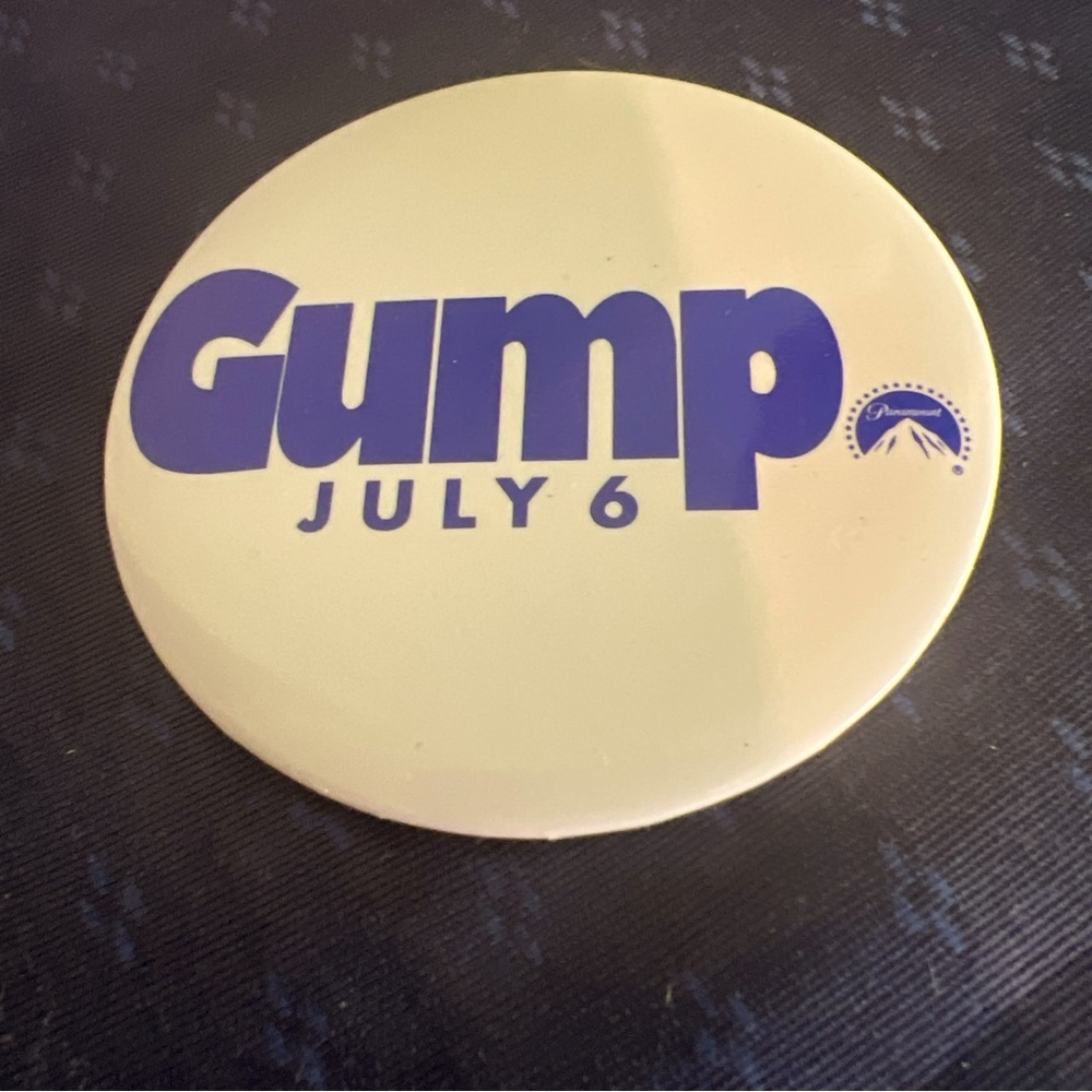 Vintage 1994 Forrest GUMP July 6 Paramount Movie Promo Pin Button